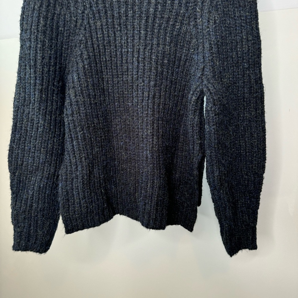 Leith Mock Neck Gray Chunky Knit Heavy Weight Pullover Sweater Long Sleeve - Picture 10 of 10